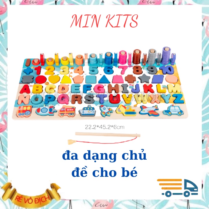 Đồ Chơi Bảng Chữ Cái Ghép Hình Thông Minh Tư Duy Sáng Tạo Bằng Gỗ 89 Chi Tiết Cho Trẻ 1- 5 Tuổi - MIN KITS VD08
