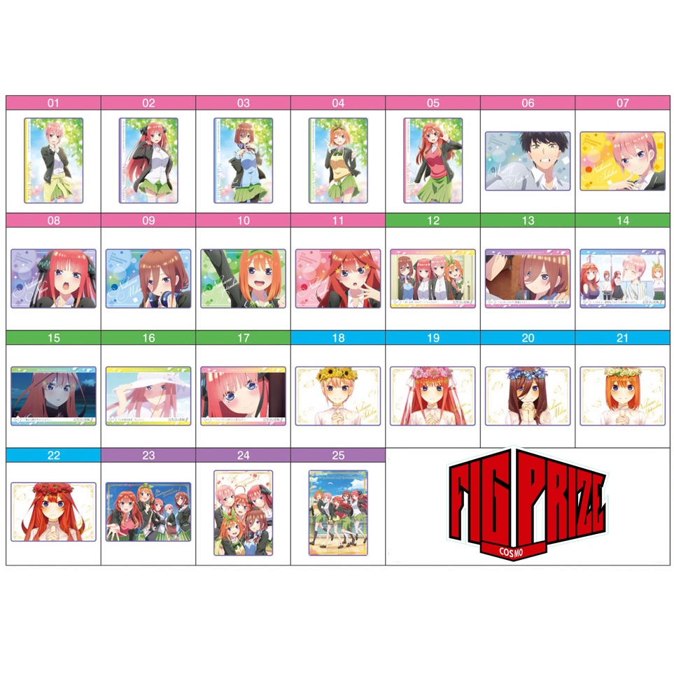 Card nhân phẩm Wafer 1 Gotoubun no Hanayome - BANDAI