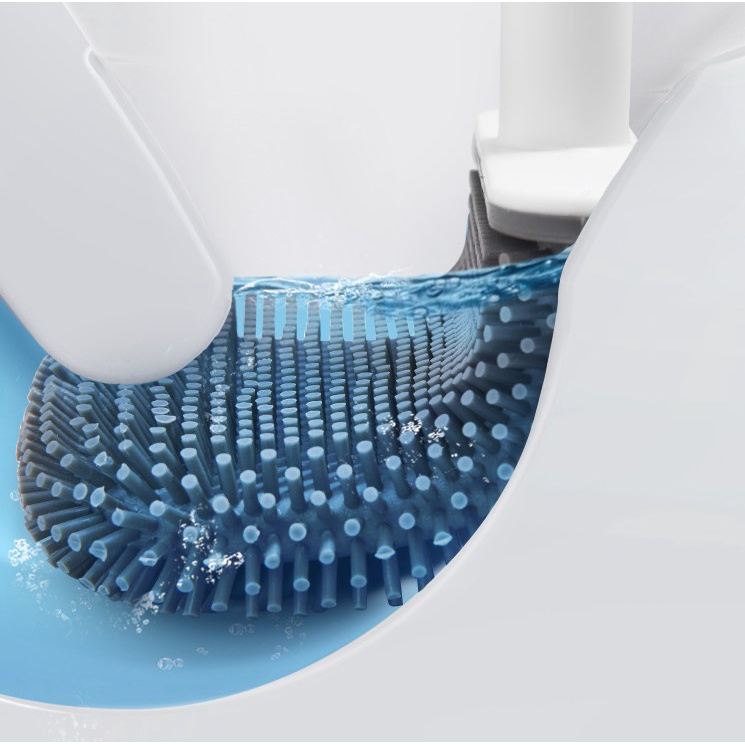 Bộ Bàn Chải Chà Toilet Bằng Silicone Gắn Tường Không Chết Tiện Dụng