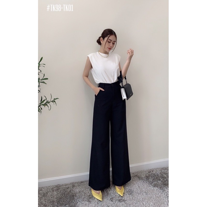 Áo thun nữ cổ tròn sát nách độn vai màu đen, trắng NP SHOP | BigBuy360 - bigbuy360.vn