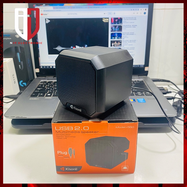 Loa máy tính laptop mini có dây để bàn chính hãng Kisonli I550 loa vi tính nghe nhạc
