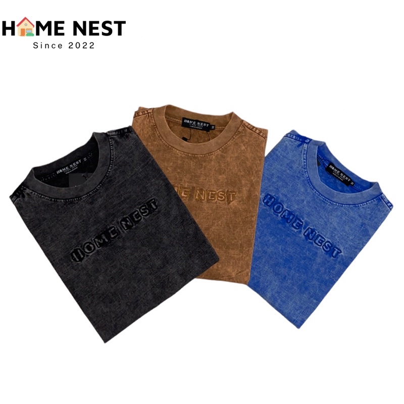 Áo Wash HOME NEST Thêu Hình 3D Form Unisex