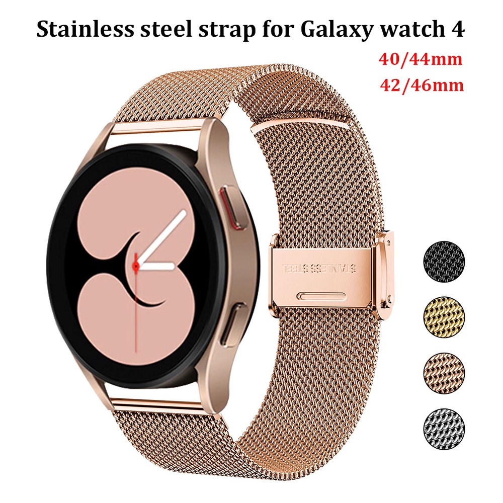 SAMSUNG Dây Đeo Inox Cho Đồng Hồ Thông Minh Galaxy Watch 4 44mm 40mm 3 4 Classic 42mm 46mm Gear S3 Active 2 Huawei GT3