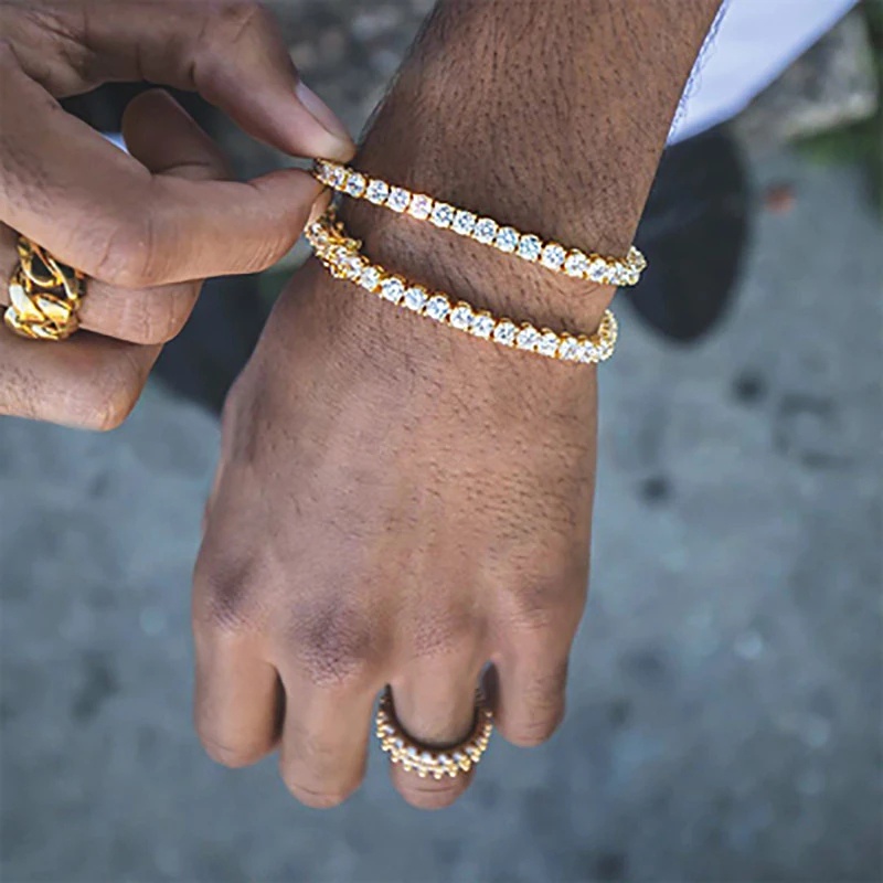 Vòng Tay Đính Đá Zircon AAA+ Dây Xích Phong Cách Punk Sang Trọng Dành Cho Nữ OHH118