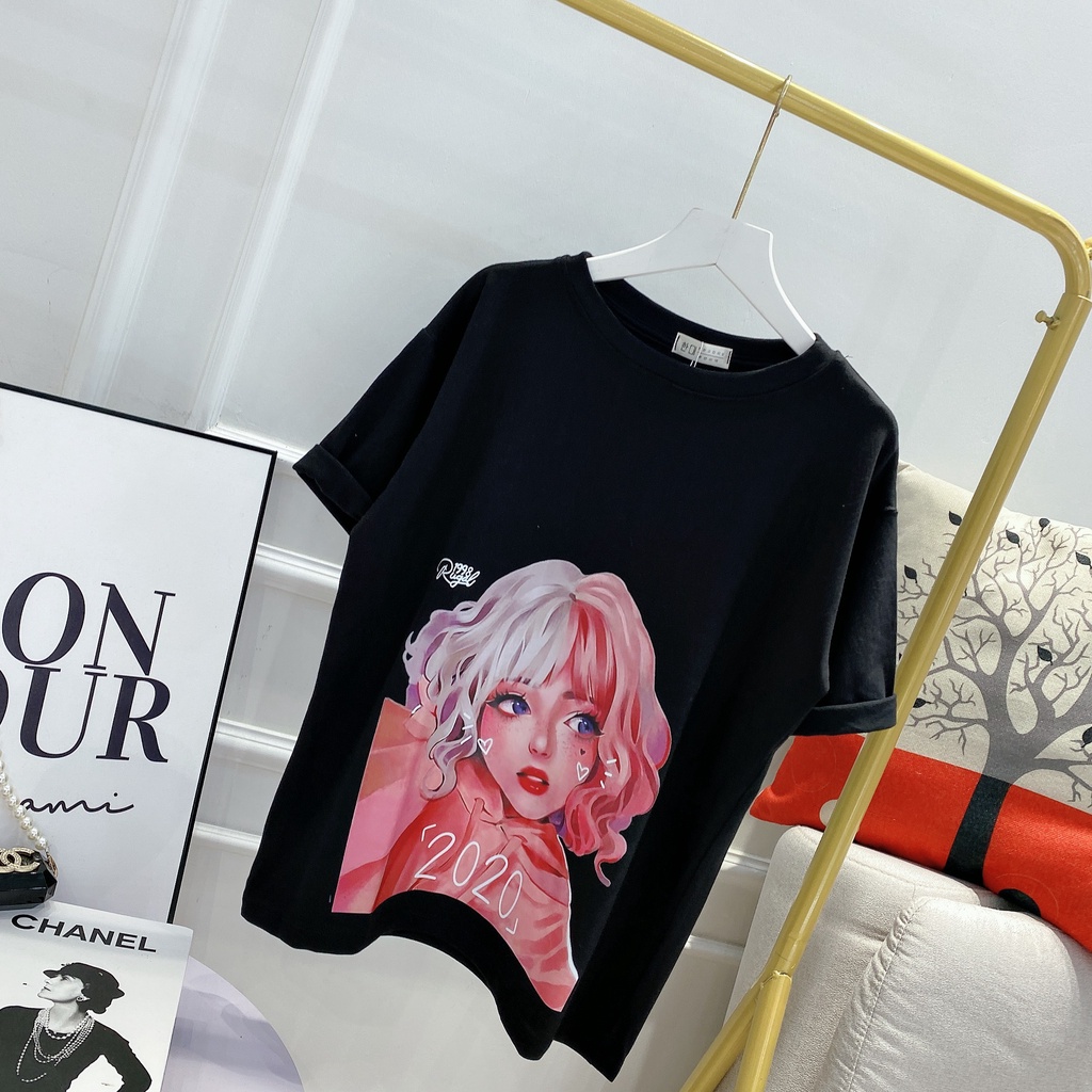 Hot trend 2022 áo phông nữ from rộng tay ngắn vải cotton  co giãn 4 chiều , áo phông nữ Littergirl