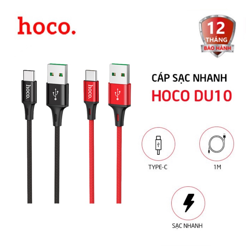 Cáp sạc nhanh Hoco DU10 Type-C 3.0A dài 1m-Dành cho điện thoại Android