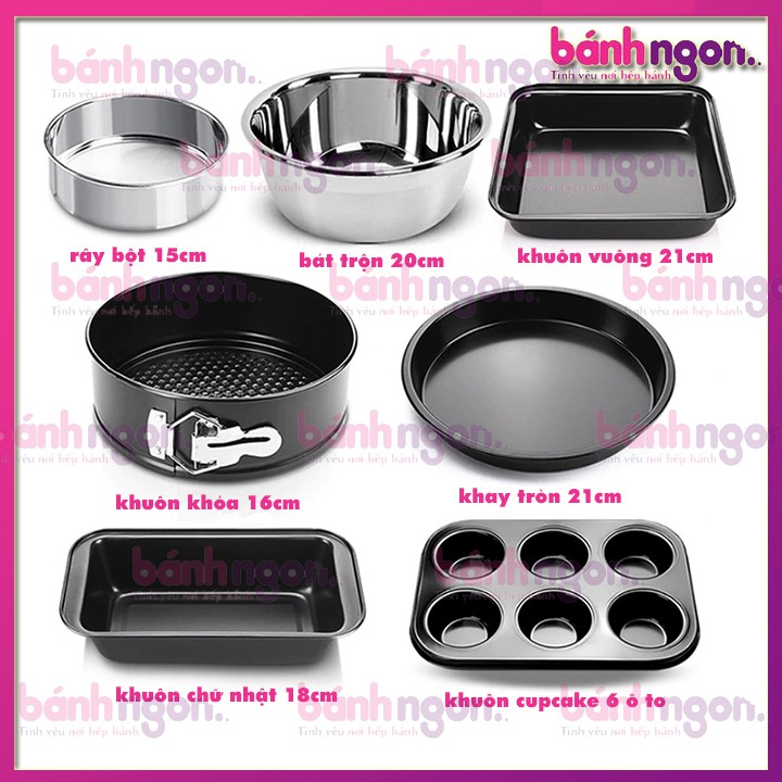 Bộ 7 Dụng Cụ Khuôn/Khay/Bát Trộn/Ray Bột/ Làm Bánh Và Nướng Bánh