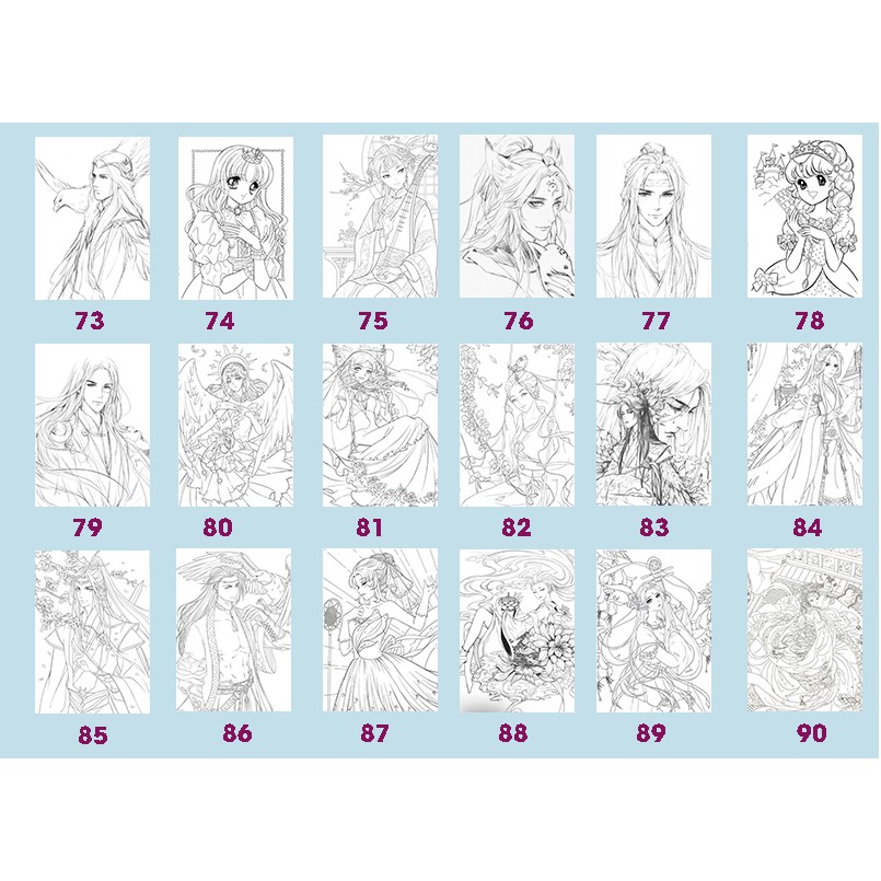 Bộ tranh tô màu Anime khổ A4  - Dành cho những bạn trẻ yêu thích nghệ thuật và sáng tạo