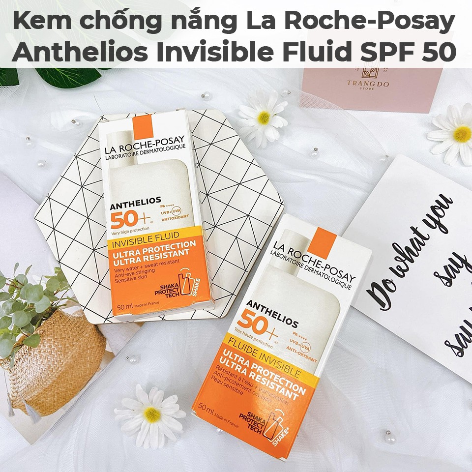 Kem chống nắng La roche-posay anthelios fluide invisible SPF 50+ dạng sữa có màu tặng kèm xịt khoáng 50ml Ouibeaute