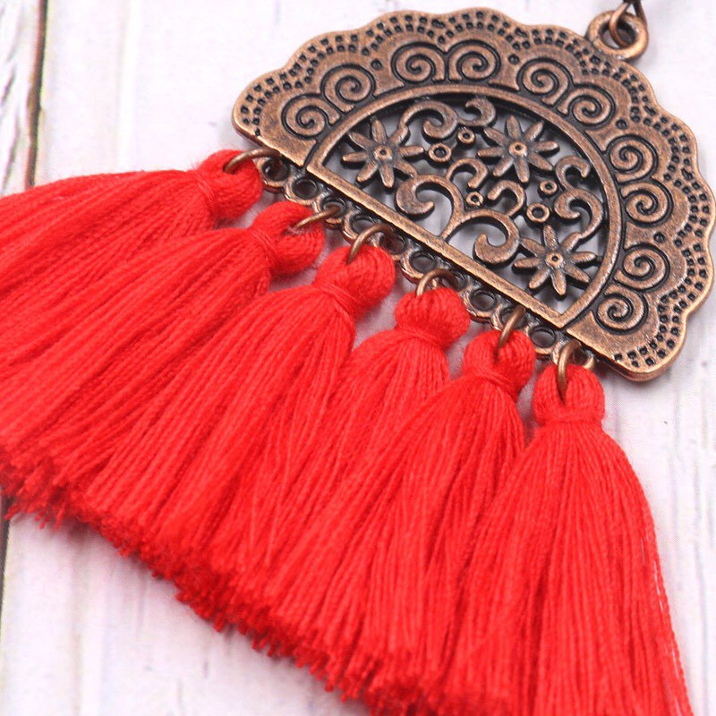 Hoa tai tua rua khyên tai boho nữ thời trang - Mã HT047