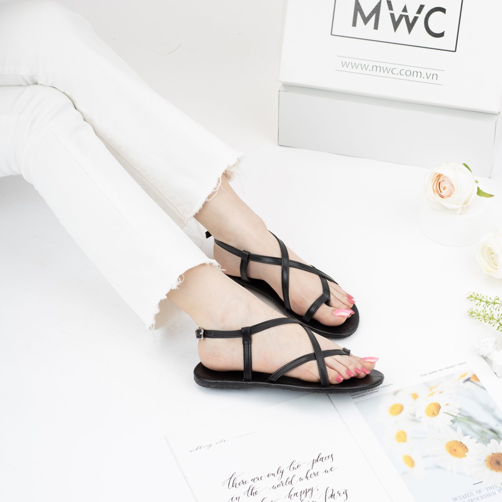 Giày sandal nữ quai đan xỏ ngón MWC NUSD- 2818