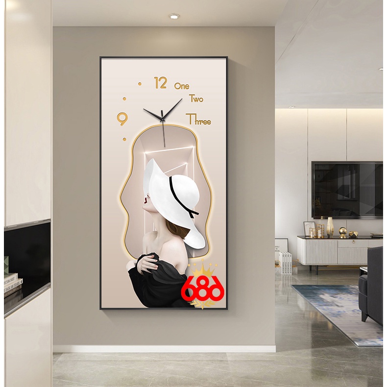 Đồng Hồ Treo Tường Ánh Sáng Hiện Đại Sang Trọng Phù Hợp Treo Phòng Khách Cửa Hàng Quần Áo Spa Salon Tóc Đồng Hồ Tranh
