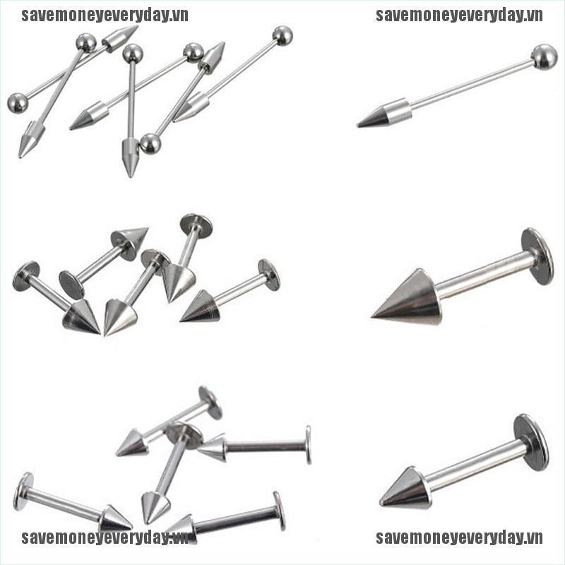 Set 60 / 85 Khuyên Xỏ Bằng Thép Không Gỉ Cá Tính Thời Trang