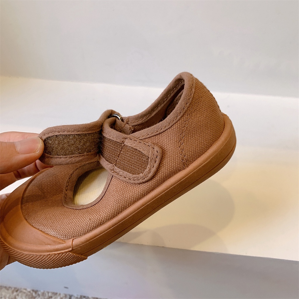 Giày Vải Canvas Miệng Nông Màu Sắc Ngọt Ngào Phong Cách Hàn Quốc Thời Trang Xuân Thu Cho Bé Mẫu Giáo Pine042