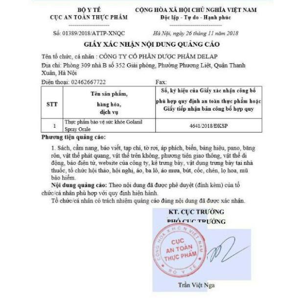 [GIÁ GỐC] Xịt họng Golanil Spray Orale Fitobimbi– Giúp hỗ trợ giảm ho, đau rát họng - Lọ 30ml