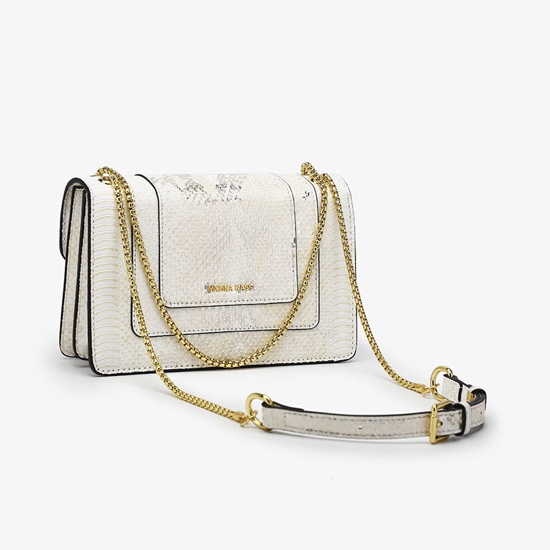 IELGY Niche Túi Xách Đeo Vai Họa Tiết Da Rắn Phối Dây Xích Chất Lượng Cao Cho Nữ