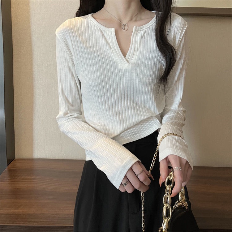 Áo thun COZOKC tay dài dáng ôm màu trơn thời trang