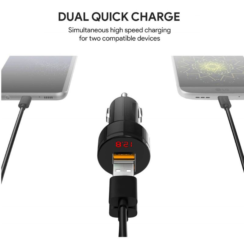 Tẩu sạc 12V/24V 2 cổng USB 3.1A có đèn LED chuyên dụng dành cho gắn xe ô tô