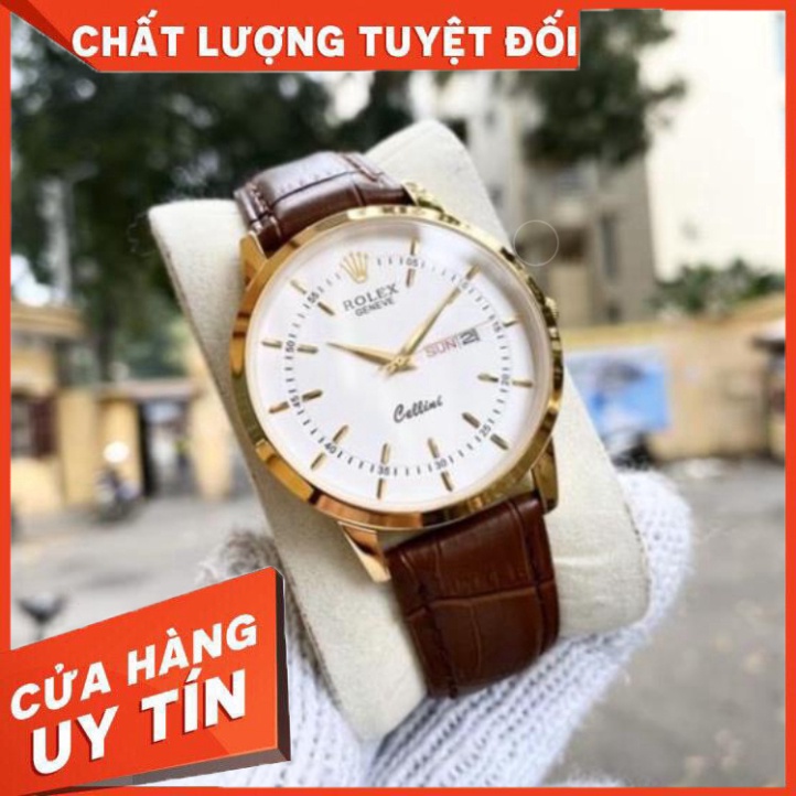 Đồng Hồ Nam RoLex Sapphire R028 Case 38mm Mặt trơn 2 lịch Máy Pin Nhật