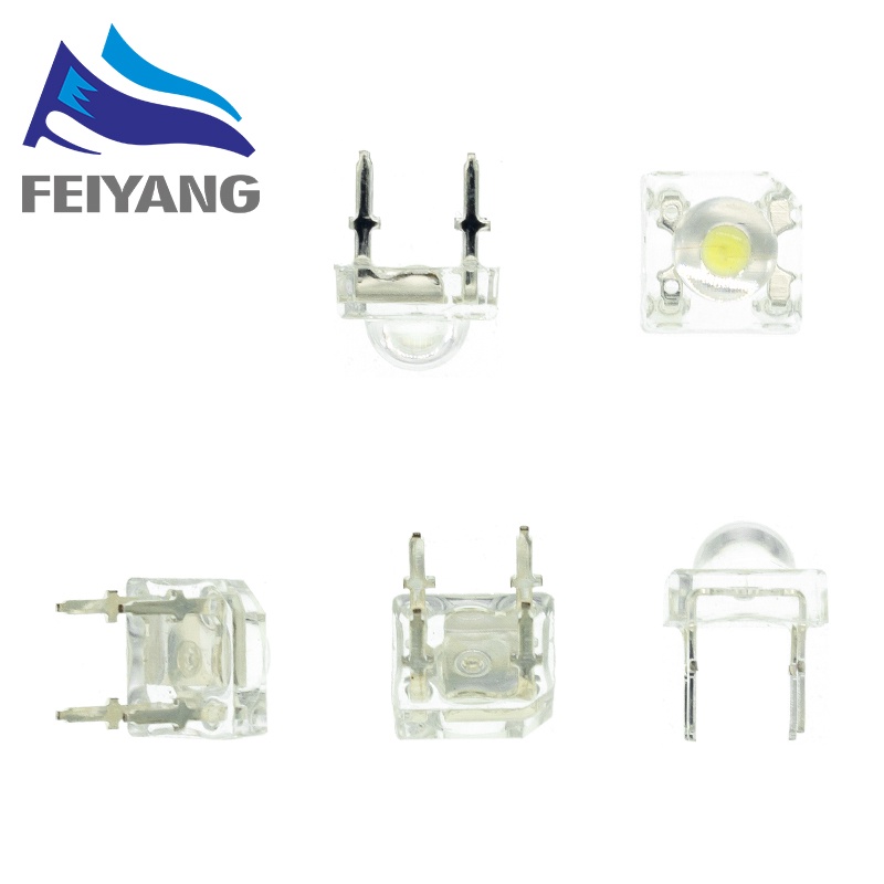 Set 10 Đèn LED 5mm F5 5mm Siêu Sáng Trong Suốt 4 Pin Chuyên Dụng