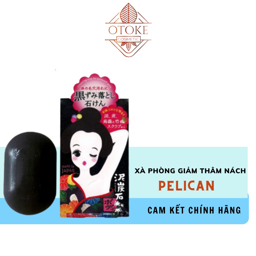 Xà Phòng Giảm Thâm Nách, Se Khít Lỗ Chân Lông Vùng Da Dưới Cánh Tay Pelican Deitanseki Body Scrub Soap Bar 100g