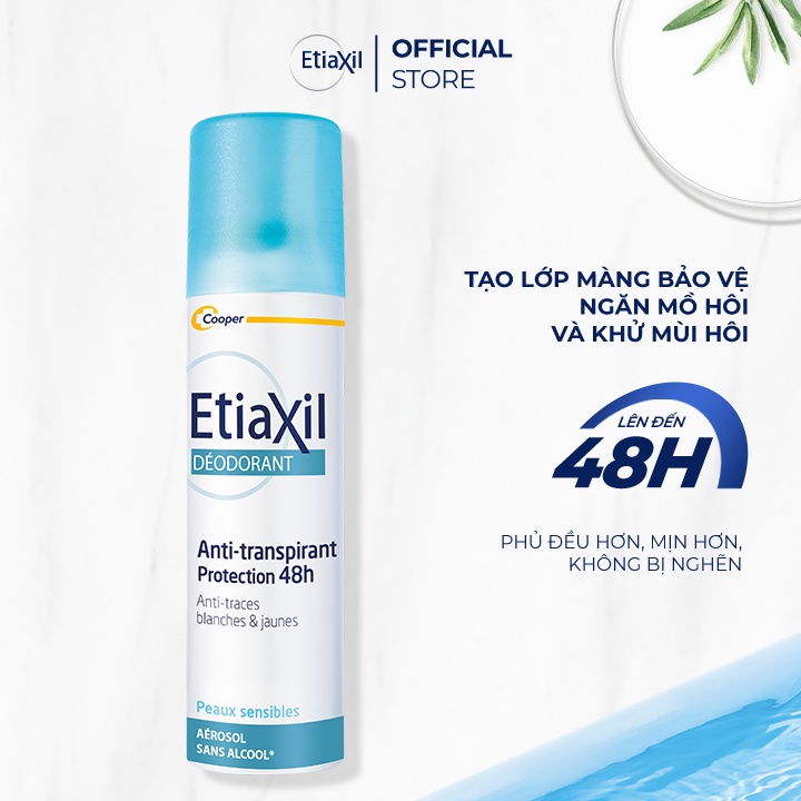 Xịt khử mùi và ngăn mồ hôi Etiaxil dạng phun sương 48h xanh dương 150ml