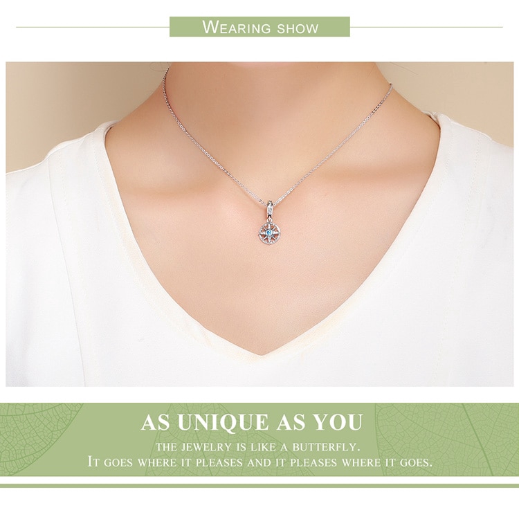 Mặt phụ kiện hiệu Bamoer scc847 chất liệu bạc 925 s trang trí hình hải lý đính đá dùng để làm trang sức DIY