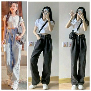 QUẦN JEANS CHỈNH EO ỐNG RỘNG HÀNG QUẢNG CHÂU