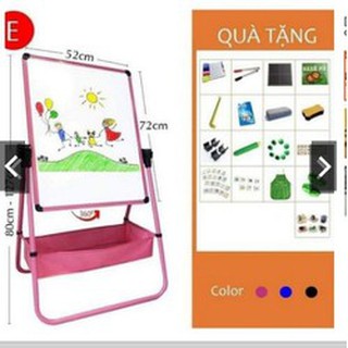 Bảng Vẽ 2 Mặt Bút Lông và Phấn Đa Năng Xoay 360 độ Cho Bé