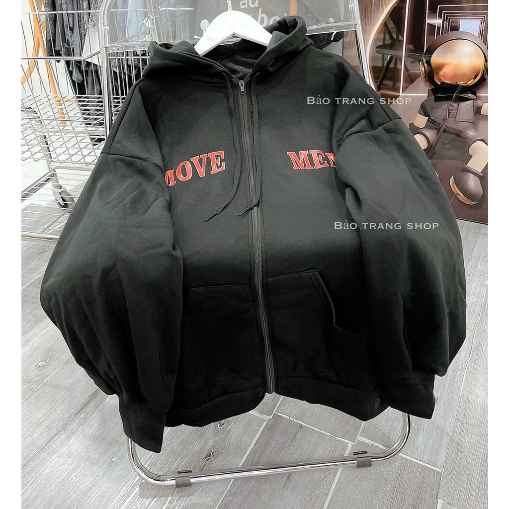 Áo Khoác Nỉ Hoodie Zip MOVE MENT Nam Nữ Ulzzang Unisex.