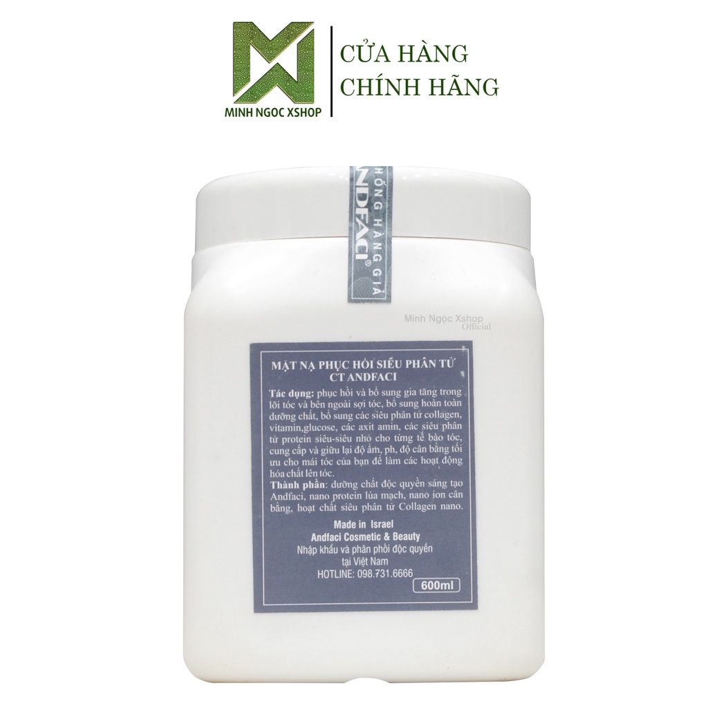 Kem ủ tóc, dầu hấp phục hồi siêu phân tử hương nước hoa Andfaci 600ML