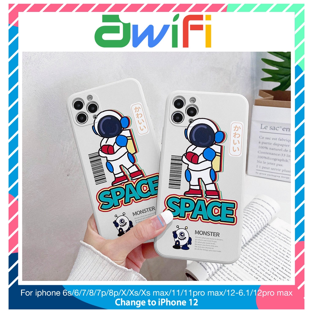 Ốp lưng iphone cạnh vuông Space 5/5s/6/6plus/6s/6splus/7/7plus/8/8plus/x/xr/xs/11/12/pro/max/plus/promax - Awifi B2-4