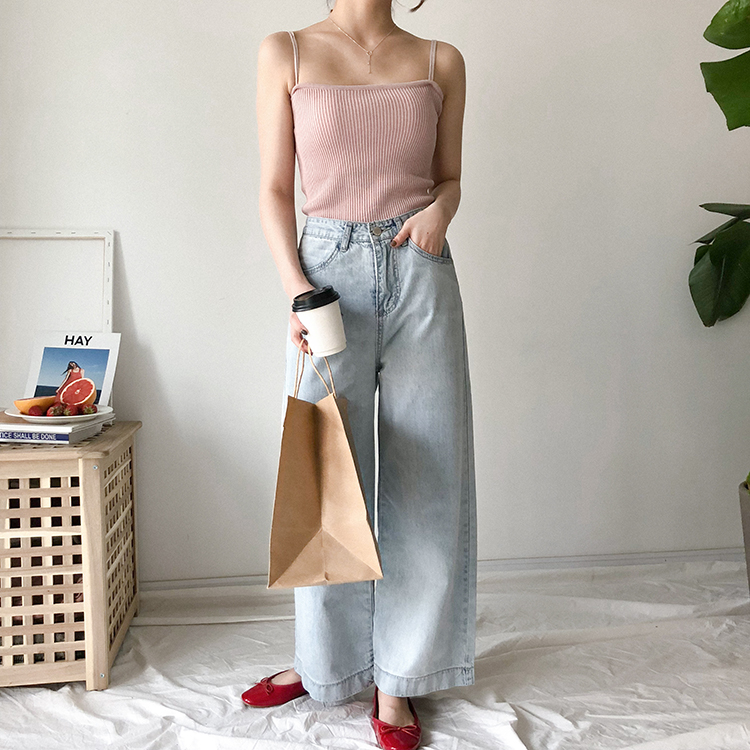 Áo Len Hai Dây Dáng Ôm Thời Trang Mùa Hè Hàn Quốc | BigBuy360 - bigbuy360.vn