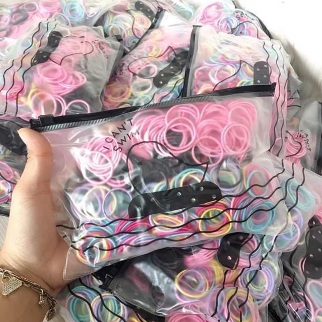 Túi 100 dây buộc tóc ( túi zip)