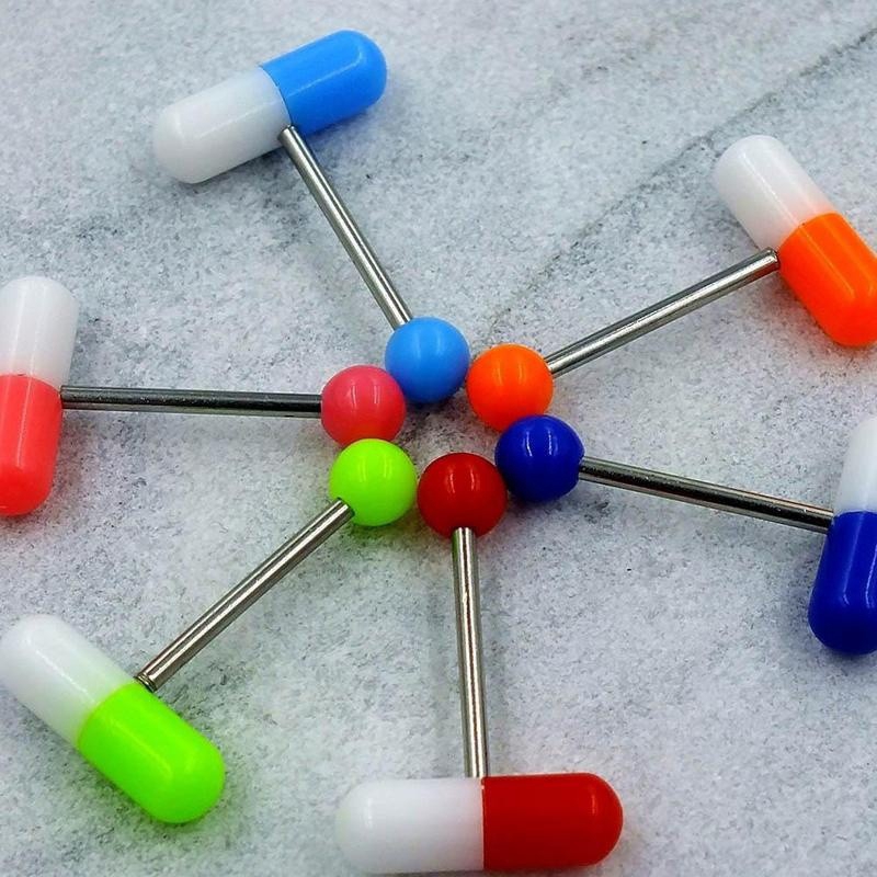 [Mã FAMAYFA giảm 10K đơn 50K] Set 10 khuyên lưỡi thiết kế hình viên nang độc đáo J1W4 | BigBuy360 - bigbuy360.vn