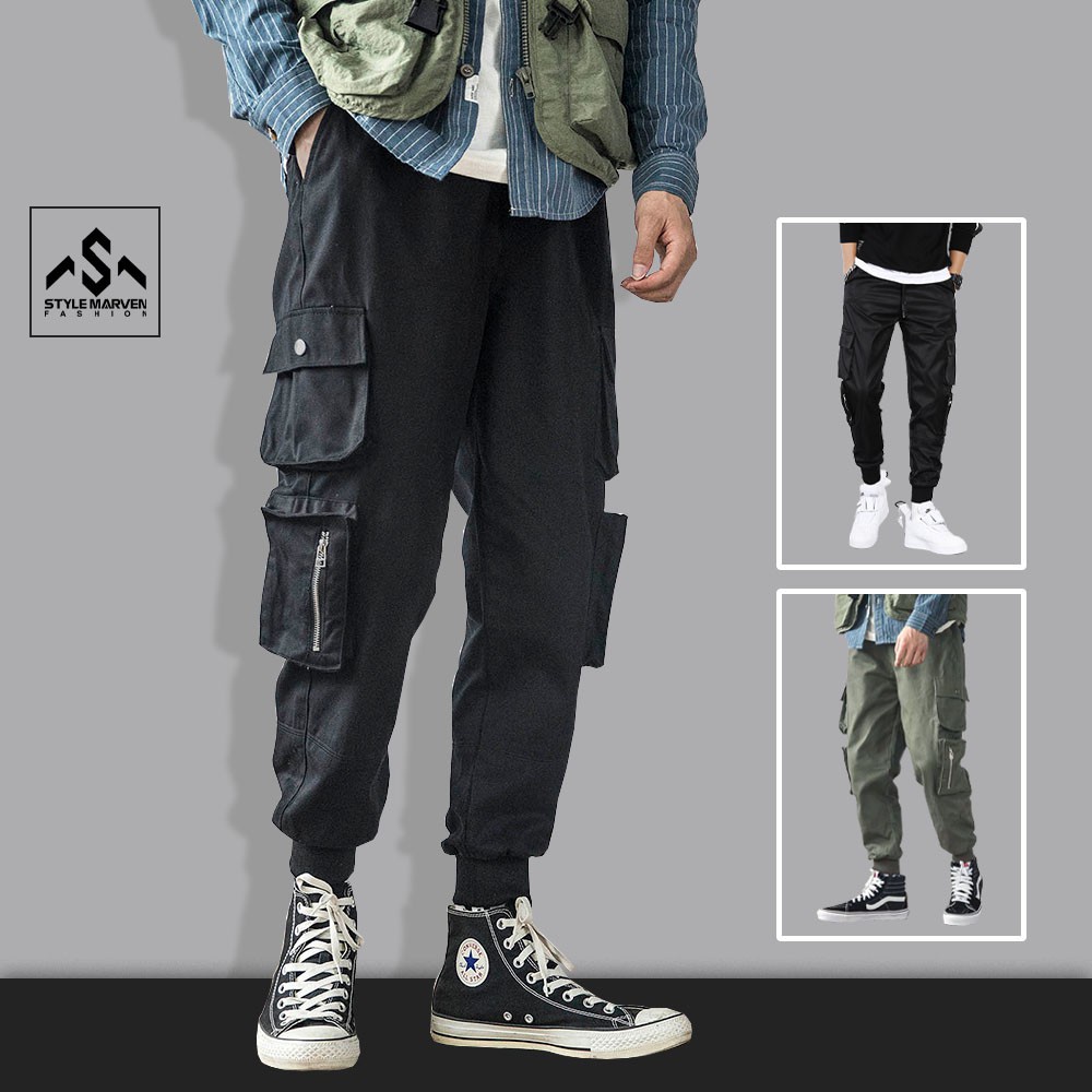 ♘ Quần jogger kaki nam túi hộp STYLE MARVEN phối khóa kéo thể thao năng động - QUAN SM027