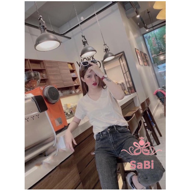 [BÁN SỈ] Áo thun GAP tay ngắn cổ tim hot 2020 FREE SIZE 40 - 65KG - Áo phông nữ giấy SABI SHOP | BigBuy360 - bigbuy360.vn