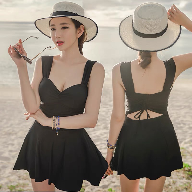 Đồ bơi nữ bikini áo tắm 1 mảnh dạng váy kín đáo liền thân đi biển đi bơi Cici