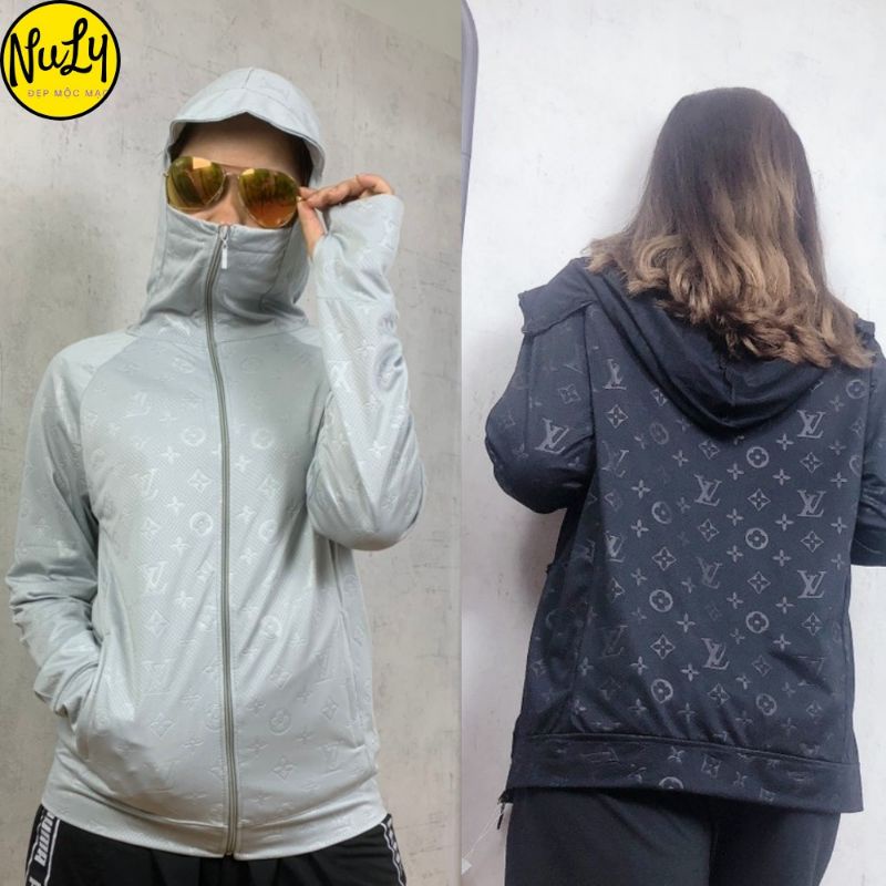 Áo chống nắng nam nữ dập vân LV vải umi co giãn 4 chiều