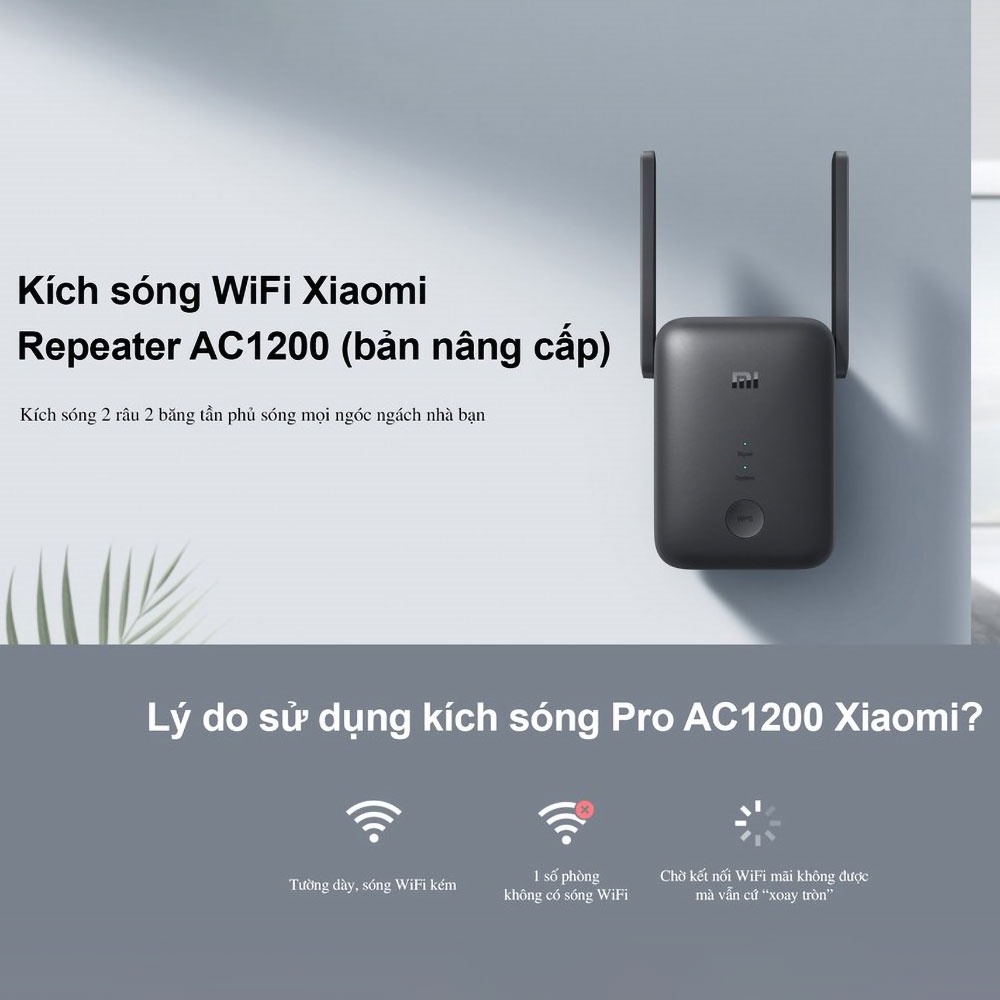 Kích sóng wifi Xiaomi AC1200 RA75 Mi Wifi Range Extender