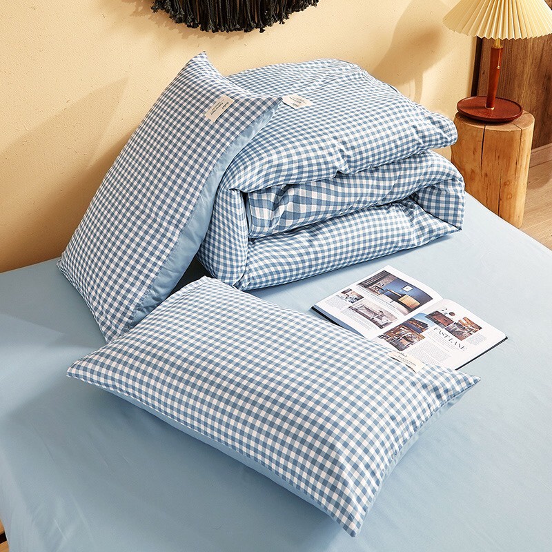 Set Vỏ chăn ga gối Cotton tici sọc mẫu mới năm 2022 (Cotton đũi cao cấp)