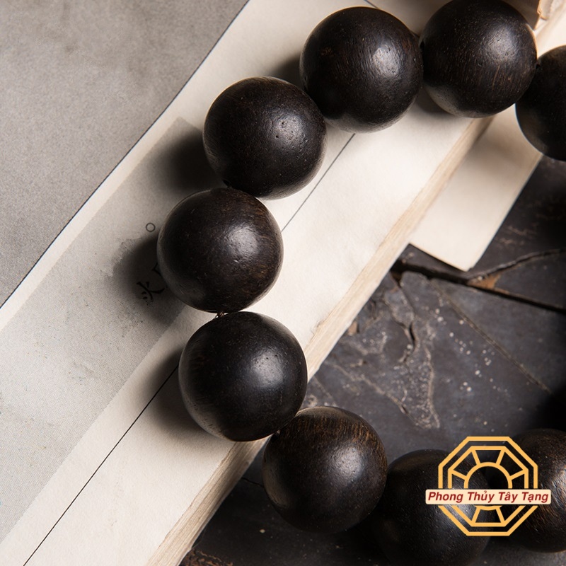 Vòng tay phong thủy, Vòng Gỗ Mun Hoa mang lại Bình an May mắn - [TẶNG TÚI GẤM] - Phong Thủy Tây Tạng