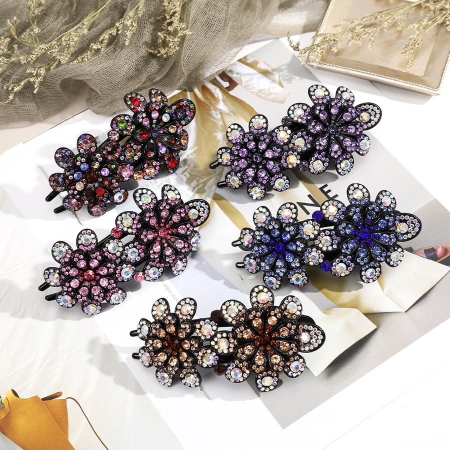 Kẹp tóc hình hoa đính kim cương giả thời trang cổ điển cho nữ