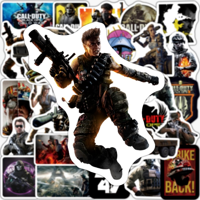 Set 100 sticker dán chống nước in hình game Call of Duty