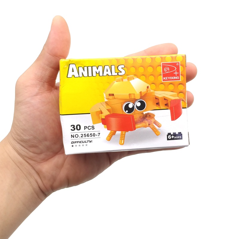 Đồ Chơi Lắp Ráp Animals - Keyixing KYX-25650-7 - Con Cua (30 Mảnh Ghép)