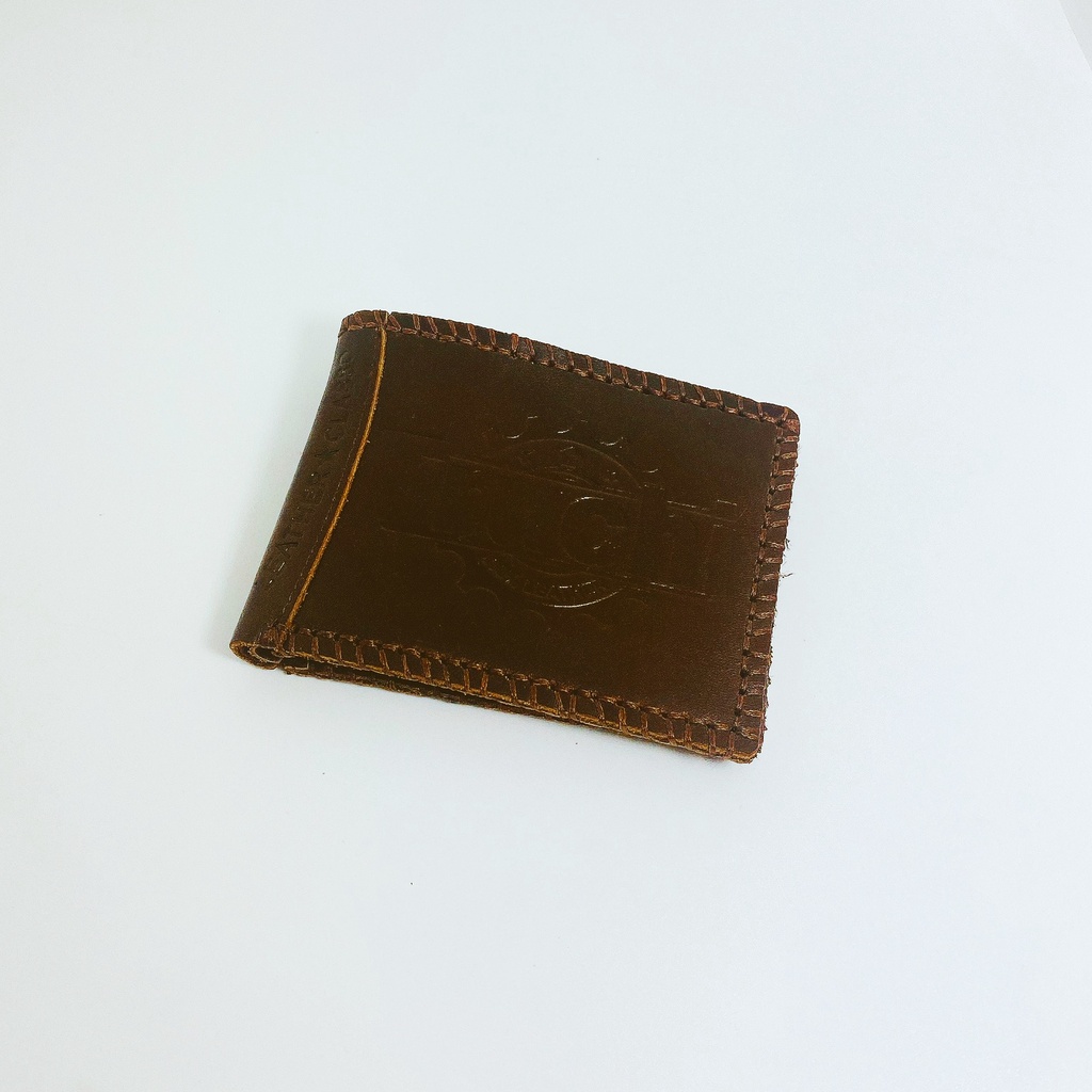 Ví nam thời trang cao cấp da bò thật kiểu dáng khâu viền hiệu Leather Collection JJKVTRUCHI
