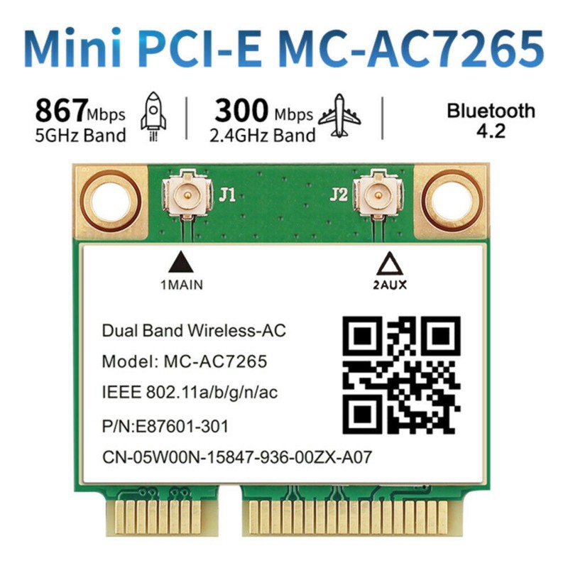 Card Wifi Card Mc-Ac7265 Pci-E Bluetooth 4.2 Cho Win7 Win 8 Win 10 | BigBuy360 - bigbuy360.vn