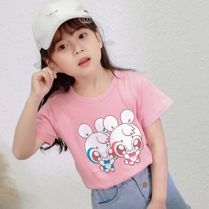 Áo cộc bé gái KIXI áo cotton cộc tay cho bé gái mềm thoáng thấm hút mồ hôi nhiều mẫu đẹp CMAT02