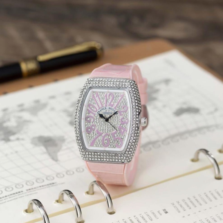 Đồng hồ nữ Franck muller  dây cao su máy pin mặt full đá cao cấp bảo hành 12 tháng