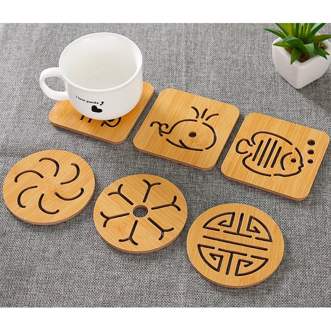 Đế Lót Ly Bằng Gỗ Chống Nóng Chống Trượt Kiểu Dáng Hoạt Hình | BigBuy360 - bigbuy360.vn